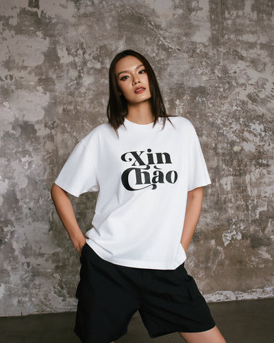Xin Chao Wide Crop Tee
