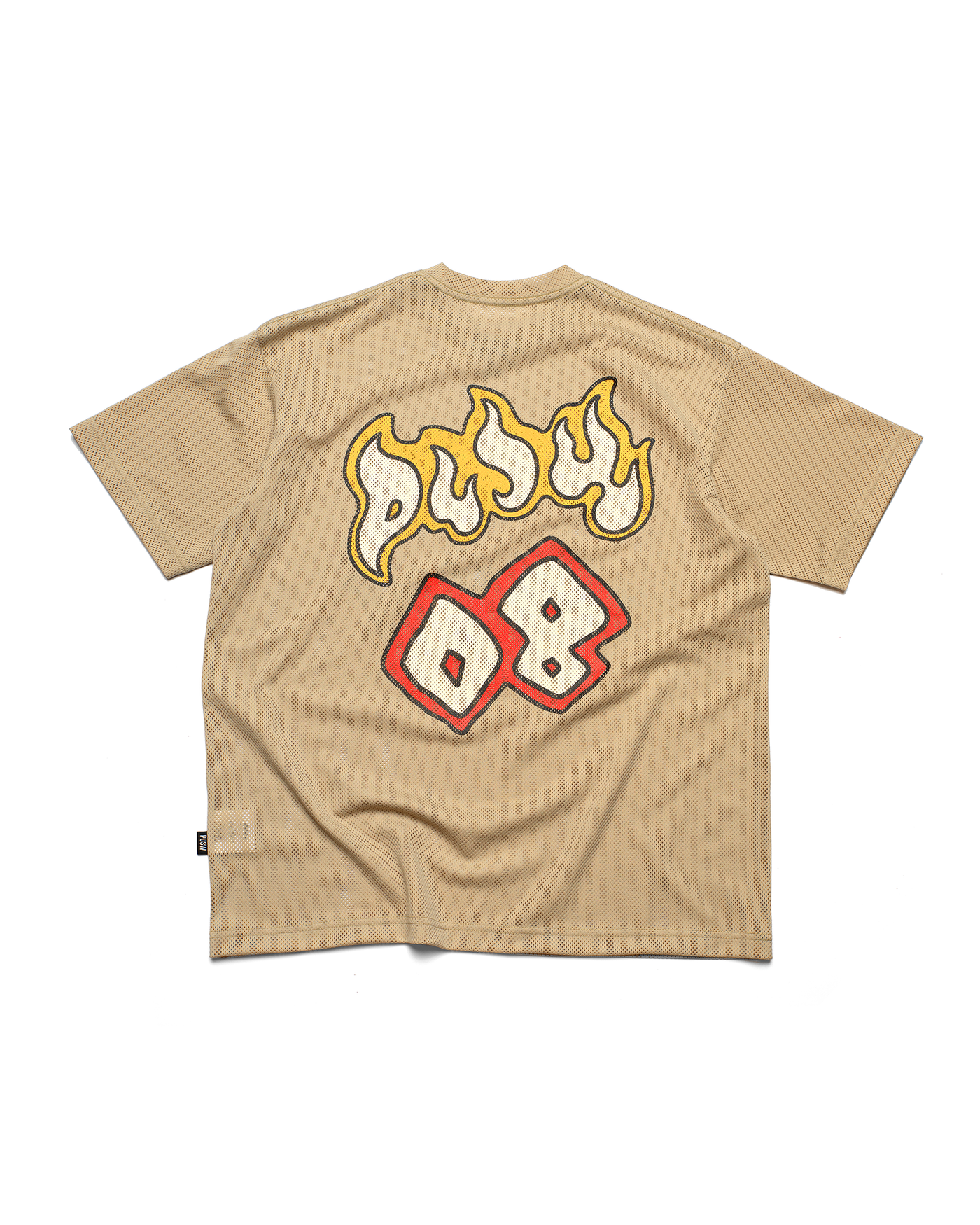 Skull Heart Mesh Tee - Mustard